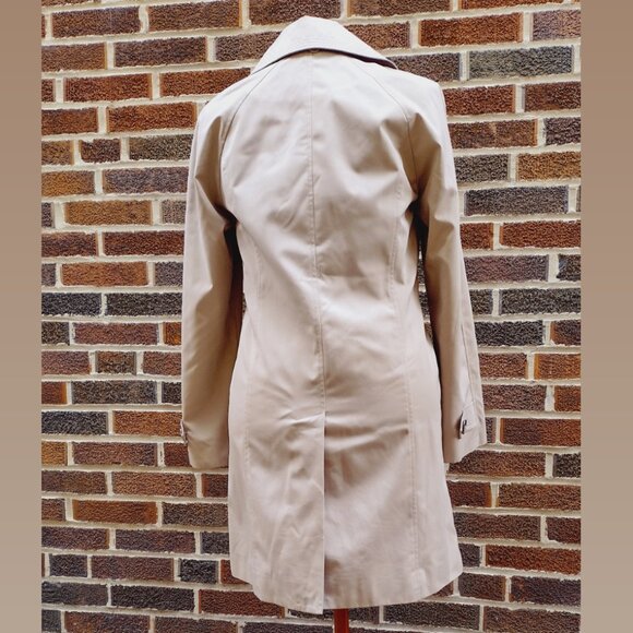 London Fog Lined Khaki Trench Coat, Size XS - Picture 4 of 10